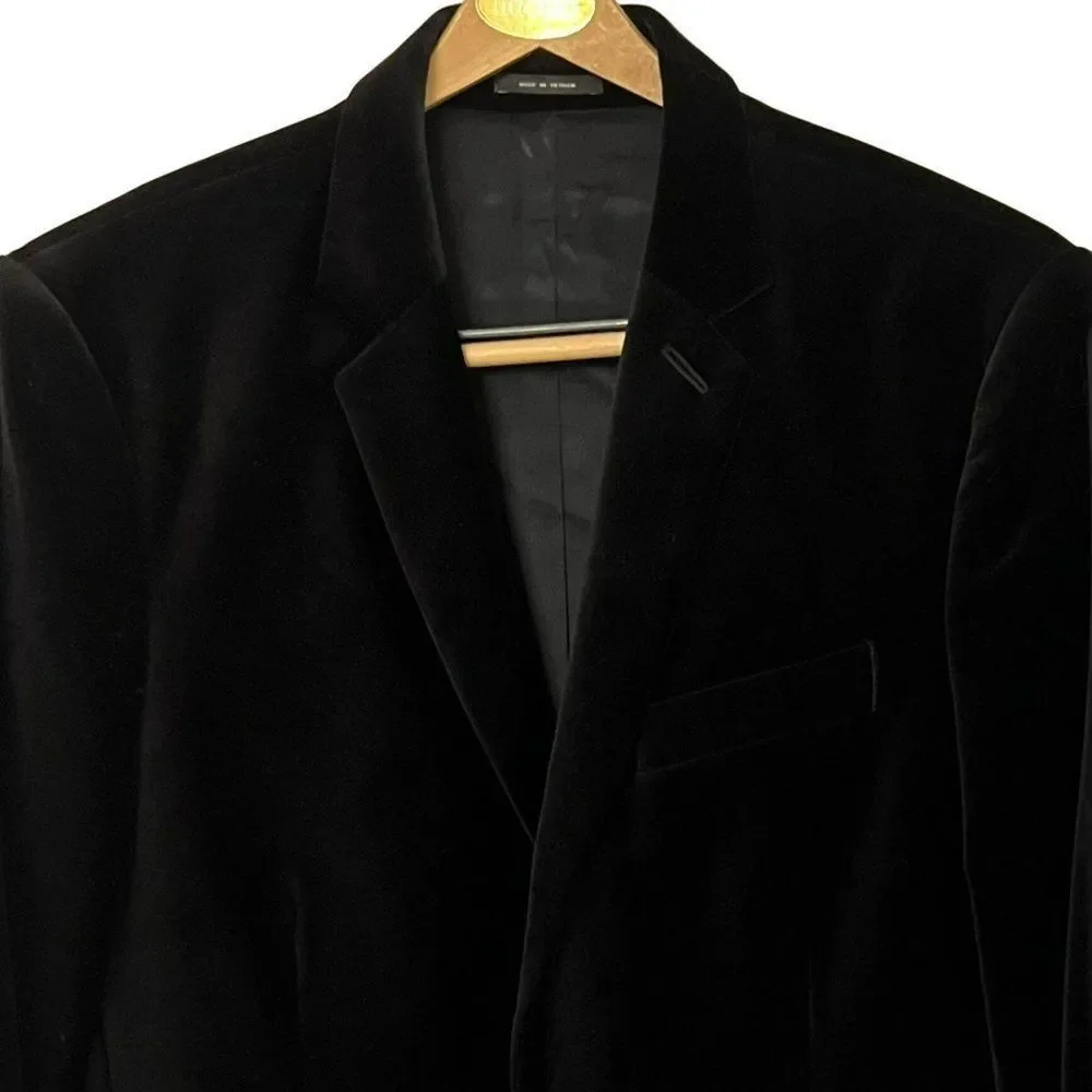 MEN’S EXPRESS BLACK VELVET 2 BUTTON BLAZER JACKET SIZE 40R